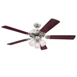 Westinghouse Lighting Vintage 52-Inch Indoor 5-Blade Ceiling Fan, Dimmable LED Light With Clear Ribbed Glass -Westinghouse Westinghouse Lighting Vintage 52 Inch Indoor 5 Blade Ceiling Fan2C Dimmable LED Light with Clear Ribbed Glass 7 scaled