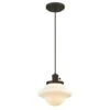 Westinghouse Lighting Wanda One-Light Indoor Mini Pendant With Turn Knob, Oil Rubbed Bronze Finish With Frosted Opal Glass