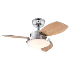 Westinghouse Lighting Wengue 30-Inch 3-Blade Indoor Ceiling Fan With Dimmable LED Light And Opal Frosted Glass