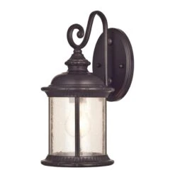 Westinghouse New Haven One-Light Outdoor Wall Fixture, Oil Rubbed Bronze Finish With Clear Seeded Glass -Westinghouse Westinghouse New Haven One Light Outdoor Wall Fixture2C Oil Rubbed Bronze Finish with Clear Seeded Glass 2 scaled