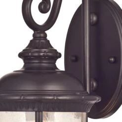 Westinghouse New Haven One-Light Outdoor Wall Fixture, Oil Rubbed Bronze Finish With Clear Seeded Glass -Westinghouse Westinghouse New Haven One Light Outdoor Wall Fixture2C Oil Rubbed Bronze Finish with Clear Seeded Glass 3 scaled