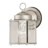 Westinghouse One-Light Exterior Wall Lantern, Antique Silver Finish On Steel With Clear Glass Panels