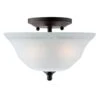 Westinghouse Wensley Two-Light Interior Semi-Flush Ceiling Fixture, Oil Rubbed Bronze Finish With White Alabaster Glass
